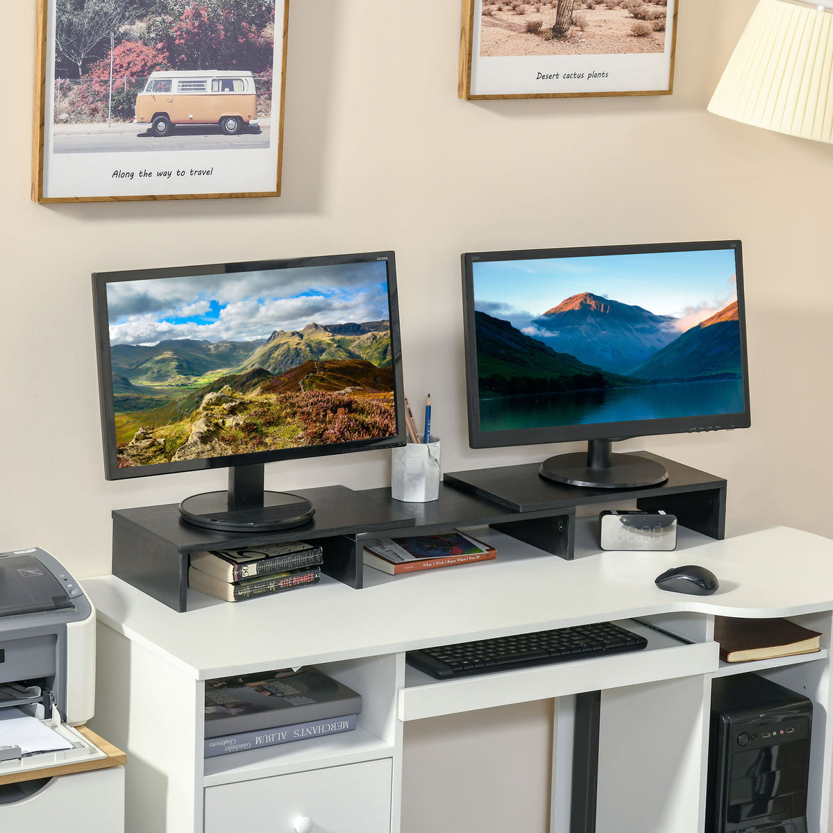 Vinsetto Dual Monitor Stand Riser