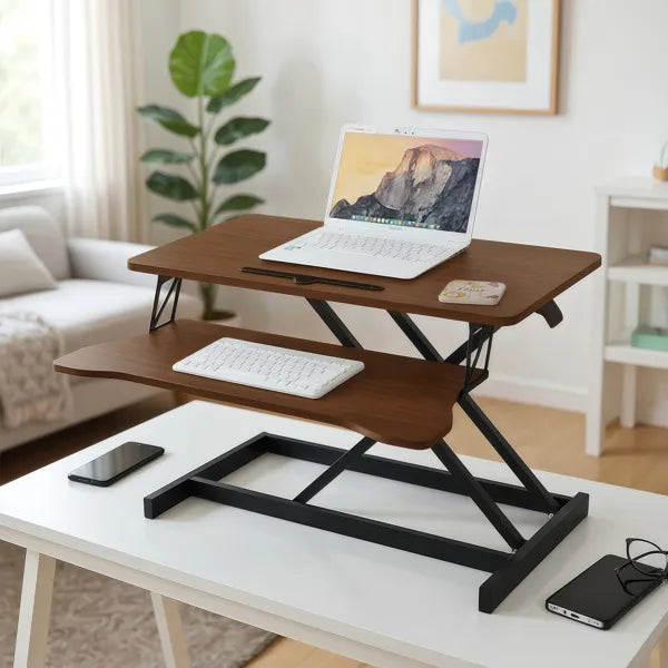 32 Inch Desk Converter Walnut