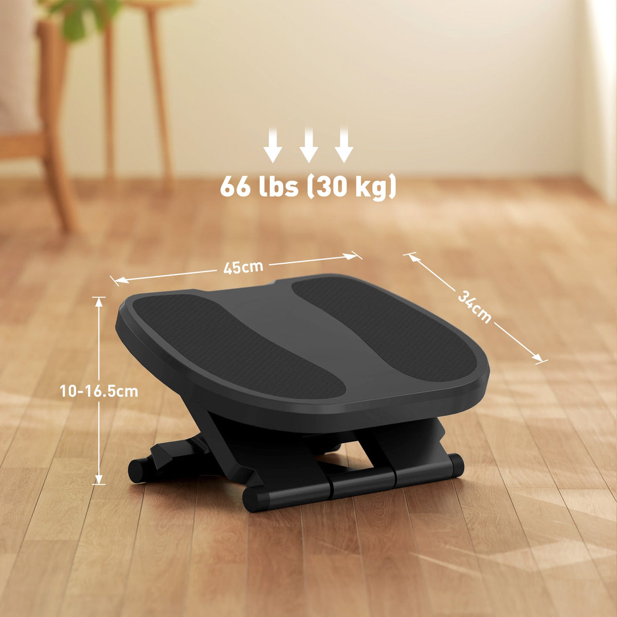 Under-Desk Ergonomic Footrest (Steel, 2-Tier Adjustable)