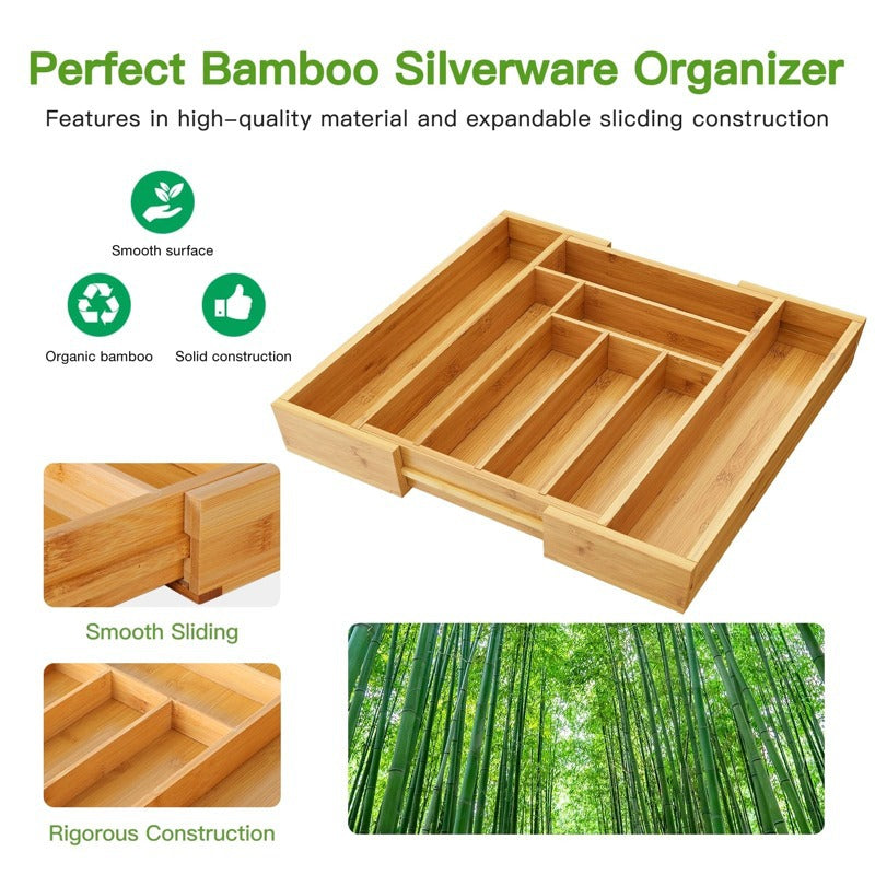 Expandable Bamboo Drawer Organizer