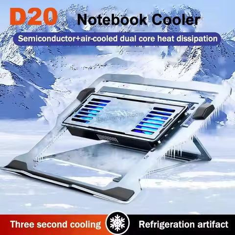 NEW D20 Laptop Cooling Pad for 11-17.3'' Notebook Cooler Stand Semiconductor Aircooled 4 Angle Adjustable Tablet Laptop Radiator