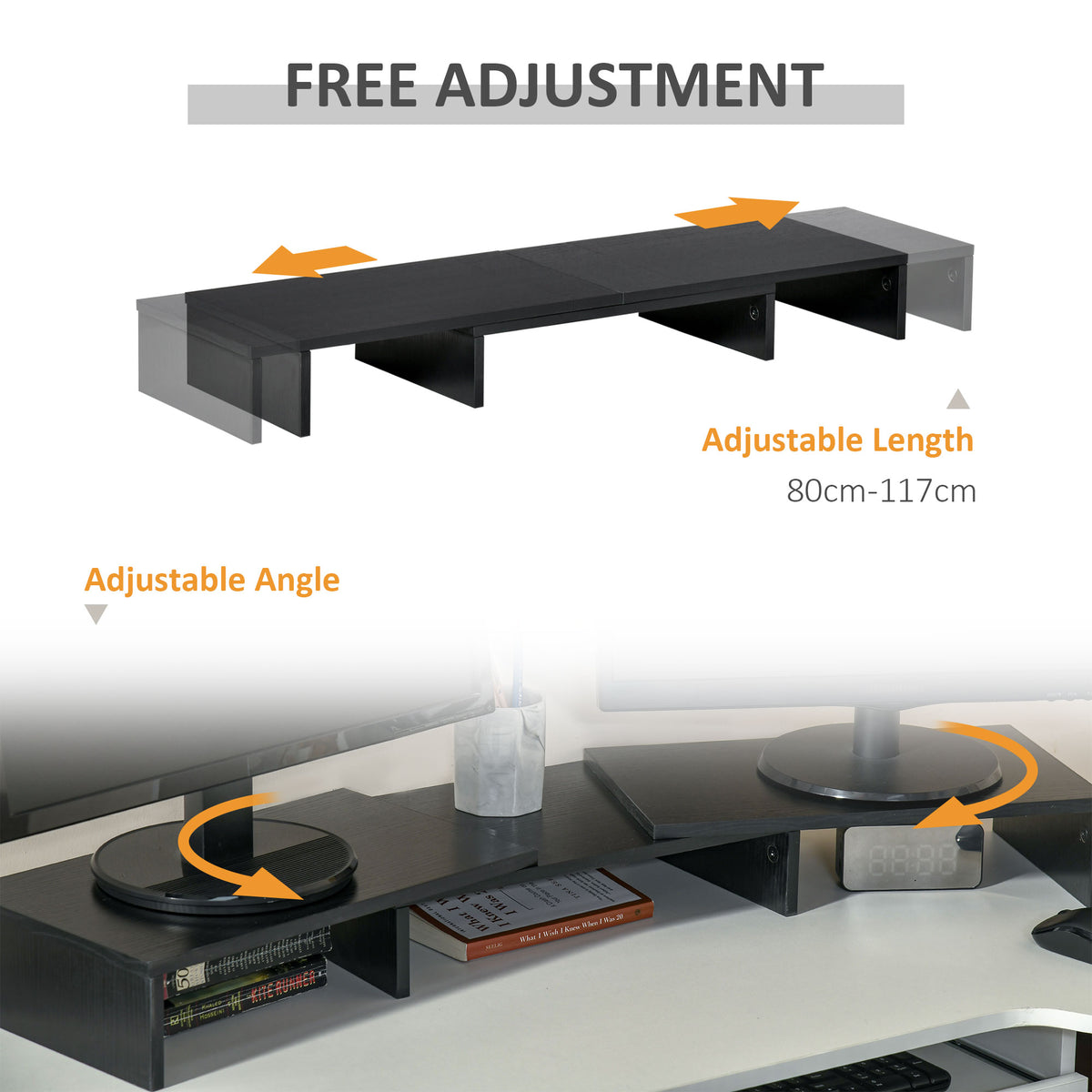 Vinsetto Dual Monitor Stand Riser